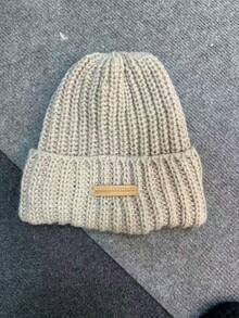 Neue modische, vielseitige, einfache Strickmütze, Fischerhut, Beanie, koreanisch stylischer, gesichtsschmeichelnder, dicker, warmer Hut für den Winter, gestrickte Wintermütze, Winterbekleidung