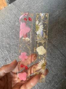 1/2 件花朵亚克力书签书页夹花卉书签带彩色流苏透明页夹圣诞节完美礼物（紫色/黄色/粉色/蓝色） - 彩色 - 查看 16