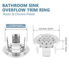 10pcs Stainless Steel Sink Overflow Cover, Decorative Sink Drain Cover With Knob, Leak-Proof And Easy To Install Bathroom And Kitchen Sink Overflow Plug, Modern Sink Accessories Bathroom Accessories Bathroom Tools - Multicolor - View 3