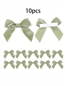 1个/10个装自粘丝带蝴蝶结，带双面胶带，优雅礼品包装，多种颜色可选，适用于手工制作、圣诞节、生日、婚礼装饰。耐用塑料材质，不留残胶，易于使用，是手工制作的理想之选。| 经典蝴蝶结设计 | 质地光滑，适合手工制作。 - 彩色 - 查看 11