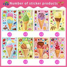8/24 hojas/set Pegatinas de helado casero de formas únicas autoadhesivas, pegatinas de postre, pegatinas de recuerdos de fiesta, pegatinas de helado con tema de verano, pegatinas hawaianas tropicales para manualidades, scrapbooking, sombreros, botellas de agua, decoraciones de portátiles