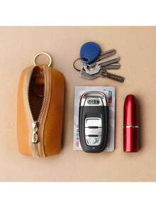 Estuche de llaves talla grande vendido en 2025 - Funda universal para llaves de coche de gran capacidad y minimalista, específica para mujeres, pequeña y linda, de cuero (opcional PU y cuero genuino) para cartera de mujer, mini cartera, monedero