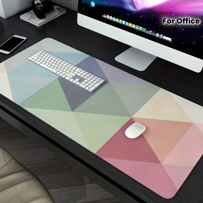 Large Mouse Pad Computer Desk Pad Geometric Pattern Desk Pad Unisex Office Dedicated Mouse Pad Enlarged Thickened Lock Edge Mouse Pad