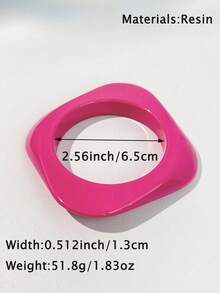 1pc Colorful Tie Dye Asymmetrical Exaggerated Vintage Resin Bracelet