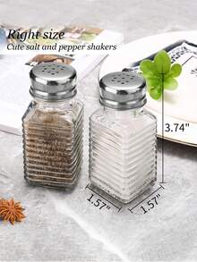 Bộ 1 lọ đựng muối và tiêu bằng thủy tinh, lọ thủy tinh trong suốt, dụng cụ nhà bếp có nắp bằng thép không gỉ - hộp đựng gia vị, hộp đựng trà, cà phê, đường, lọ đựng gia vị, phụ kiện nhà bếp, lọ đựng muối và tiêu kiểu nhà nông thôn, trang trí nhà bếp dễ thương, thích hợp cho Giáng sinh, Halloween, Lễ Phục sinh, Lễ Tạ ơn. - Nhiều màu - Xem 5
