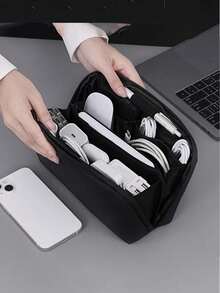 3-Color Options Portable Digital Storage Bag/Pouch, Gray Digital Organizer Bag Suitable For Action Camera, Photography Accessories, USB Drives, Charging Cables, Classified Storage, Travel Carry Case/Charger Bag/Waterproof Charger Box/Unisex Electronics Organizer/Travel Essentials