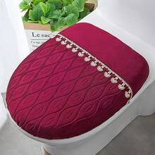 2pcs/Set Thickened Toilet Seat Cover, Universal Toilet Seat Cushion, All Season Use, Wedding Toilet Seat Cover, Universal Seat Cover, Red Wedding Toilet Seat Cover For Ramadan - Multicolor - View 9