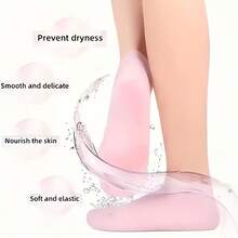 1 Pair Of Silicone Moisturizing Socks - High Elastic Aloe Soothing Anti Slip Gel Heel, Night Home Foot Care, Softening And Moisturizing, No Shoes To Wear, Soft Texture, Women's Moisturizing Anti Crack Sole Socks, For Dry Heels - Foot Care - Purple - View 10