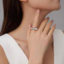 6mm White/Black Ceramic Rings Plus Cubic Zirconia For Women Comfort Fit Engagement Wedding Band Size 5-122025 - 5mm White - View 7