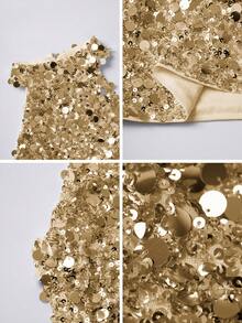 Unadoll 女士春季性感无袖露肩亮片连衣裙，适合鸡尾酒会、音乐节、派对、出席活动、生日、情人节等场合穿着。