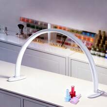 1pc 20-Inch Crescent Shape Lamp, Medium Size Aluminum Alloy Arch-Shaped Nail Lamp, Suitable For Nail Desks, Eyelash Extensions, Tattoo, Handcraft, Reading, Spa Salon, Beginners Lighting, Also Can Be Used As Vanity Desk, Workbench - Medium - View 4
