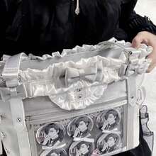 Women Shoulder Bags - Silvergrå - Visa 10