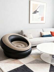 1pc Inflatable Cylindrical Sofa, Inflatable Camping Chair, Inflatable Slouchy Sofa, Inflatable Chair, Foldable Portable Inflatable Chair, Suitable For Living Room, Bedroom, Reading Room, Bedroom, Balcony, Outdoor Camping, Easy To Store And Carry, Leisure And Entertainment, Dorm, Backrest Chair - Multicolor - View 12