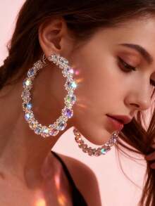 Bông tai ngọc trai giả cỡ lớn 9cm, vòng cổ ngọc trai giả, bông tai quấn quanh, bông tai nữ, quà tặng cho bé gái, kích thước lớn. - Nhiều màu - Xem 8