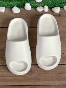 Girl's Fashion Cloud Design Slippers, Non-Slip Quick-Dry Soft Lightweight Shower Shoes, Teens' Versatile Thick-Sole Open-Toe Indoor/Outdoor Slides