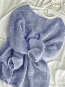 女士纯色简约长袖沙滩裙 - 燻衣草淡紫 - 查看 12