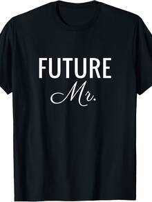 S Future Mr Design, White Font, Wedding & Bridal T-Shirt - 款式14 - 查看 1