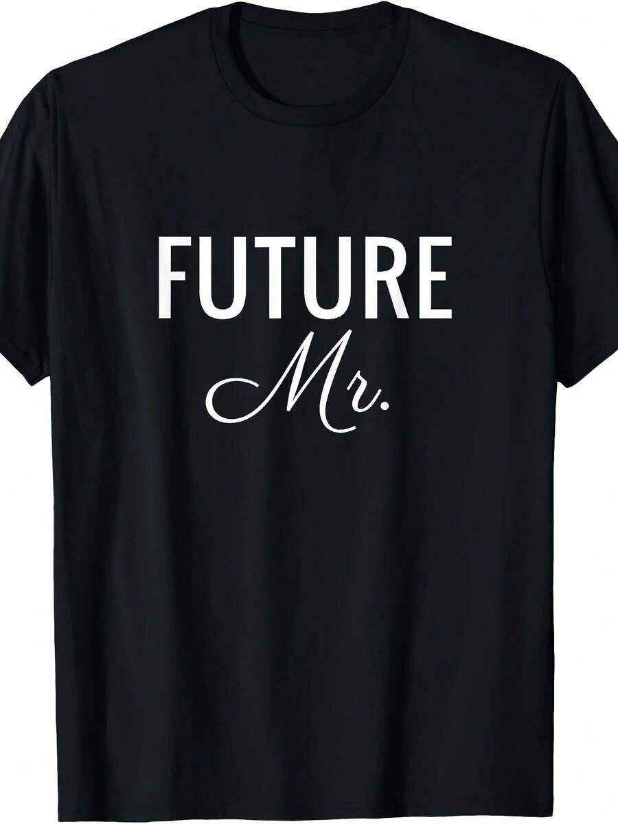 S Future Mr Design, White Font, Wedding & Bridal T-Shirt - 款式14 - 查看 1