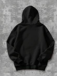 Pullover Double-Hooded Sweatshirt,Lively, Versatile For Daily Use, Autumn, Women's Wear, Winter Wear, Christmas, Party, Going Out, Chic - Black - View 5