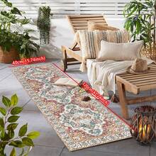 1pc Red & Yellow Bohemian Super Soft Fiber Kitchen Rug, Comfortable Bedside Rug, Hallway Carpet, Striped Rug, Non-Slip Farmhouse Kitchen Mat, Machine Washable, Foot Pad, Small Rug, Suitable For Floor, Comfortable Standing Mat, Running Mat, Party Gathering Home Decor Carpet, Indoor Entrance Doormat - Multicolor - View 14