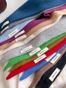 1条三角围巾，100%羊毛，女士头巾，针织围巾，多功能保暖针织围巾，适合搭配连衣裙 - 100% Wool - 查看 6