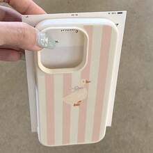 The Countryside Striped Duck Pattern Is Suitable For Iphone 16 Pro Max Phone Cases, Compatible With For Iphone 16 Pro/15/14/13 Pro/12/11/X/Xr/Xs Max, It Features A Simple And Creative Design With A High-Quality Lychee Texture TPU Protective Cover, Making It A Great Holiday Gift For Various Occasions - trắng - Xem 6