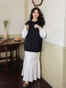 Plus Size Dresses - Black and White - View 5