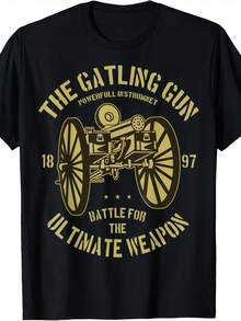 Civil An War T-Shirt-Vintage Gatling Hine Gun Shirt - 款式2 - 查看 1