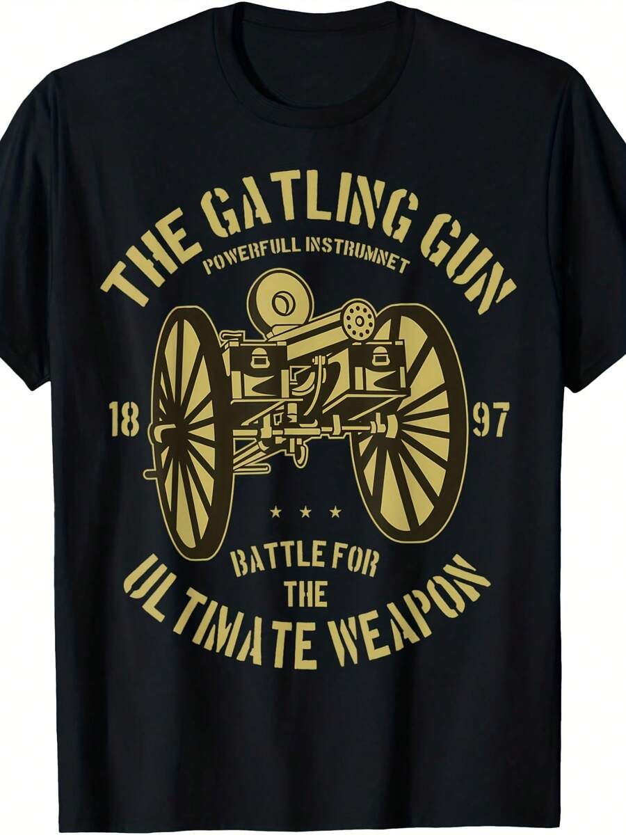 Civil An War T-Shirt-Vintage Gatling Hine Gun Shirt - 款式2 - 查看 1