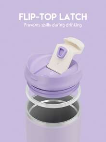 12盎司双层不锈钢旅行咖啡杯带密封盖 - 隔热真空咖啡杯，便携式车载杯，为学生、办公室、户外活动和返校提供冷热饮品保温 - 紫色 - 查看 4