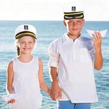 PCS Yacht Captain Hat Sailor Ship Cap Scarf Sailor Hat Boat Dressing Up Accessory Costume Party Women Men - 4件套 - 查看 8