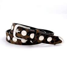 Women's Versatile Studded Punk Style Belt, PU Leather Polka Dot Street Style Waist Belt, Suitable For Spring, Summer, Autumn And Winter Summer, School Fall, Autumn, Halloween