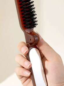 1支猪鬃折叠梳，便携式旅行美发梳带镜子，多功能造型梳，发梳，后梳，造型梳，卷发梳，边缘梳，梳子，梳头，美发梳套装，梳子，卷发梳，解结梳，女士美发梳，头发，旅行，美发产品，美发工具，美发用品，理发师，理发师配件，理发店，美发设备 - 彩色 - 查看 6