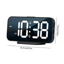 Este reloj está equipado con una pantalla LED grande, con 3 niveles de brillo ajustables, y tiene dos interruptores de alarma independientes, lo que hace que su vida sea talla grande conveniente y le permite administrar mejor su tiempo. Su gran pantalla de 6.7 pulgadas también se puede usar como espejo en la vida diaria. - Multicolor - Ver 13