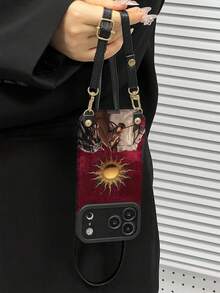 1pc Adjustable PU Leather Crossbody Strap + 1pc Fashionable Bow Plaid Pattern Soft Protective Phone Case, Suitable As Birthday, Holiday Gift For Friends, Family, Couples, Fits And Phones Compatible With IPhone - Multicolor - View 2