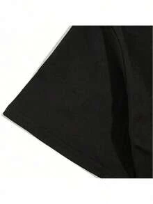 Graphic Tee With "SHUT UP MIKE NO MORE FROM YOU TODAY" Print – Casual Statement Shirt For Men And Women, Everyday Wear - 黑色 - 查看 2