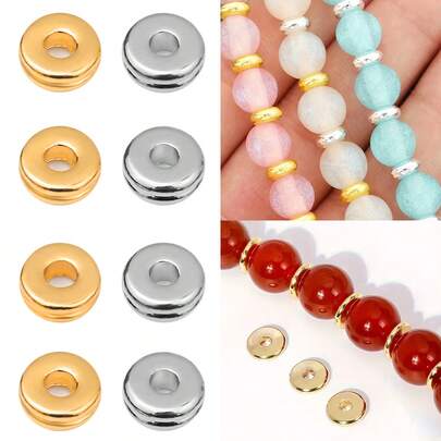 Metal Round Spacer Beads, Copper Material, Handmade DIY Jewelry Making Supplies