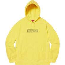 Supreme X K Chalk Logo Hooded Sweatshirt SS21 (SS21SW39) Men Cotton Winter Autumn Sport Outwear Pullover Long Sleeve Tops Warm Soft Sweatshirts - 黃色 - 查看 1