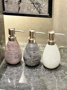 Kreatywna ceramiczna butelka dozująca mydło, ceramiczna butelka na mydło w płynie do łazienki hotelowej, ceramiczna butelka na szampon do łazienki domowej z pompką, okrągłodenna antypoślizgowa butelka na płyn