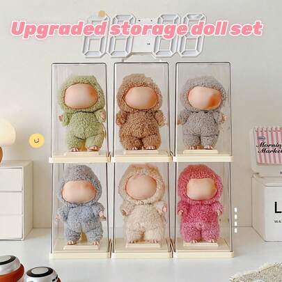[Transparent Dustproof Display Cabinet] 1/3PCS Is Used For LABUBU Collection Display Cabinet, Plush Toy Storage Cabinet, Equipped With Standing Bracket, Home/Office Decoration, Very Suitable For LABUBU Plush Toy Series Collection Display, Fan Ideal Gift, Halloween Gift, Toy Display Rack | Toy Display Cabinet | POP Plush Toy Storage Box