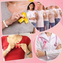 42Pcs Halloween Silicone Bracelets Halloween Favors Supplies Rubber Wristbands Party Goodie Bag Stuffers Fillers Decorations Accessories 6 Designs - Cancer Awareness Style - View 8