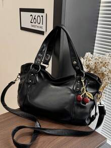 Bolso de hombro tipo tote con detalles de tachuelas, casual y ligero, perfecto para trabajadores de oficina, maestros, adolescentes, mujeres y estudiantes universitarios. Ideal para la oficina, el trabajo, los negocios y los desplazamientos al colegio.