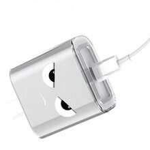 苹果 20W 充电器头和数据线保护套，透明愤怒设计 - 無色 - 查看 2