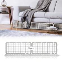 12 Pcs Under Couch Blocker 37 * 16.5 Cm Under Bed Blocker For Pets Furniture Couch Guards Bumper For Stopping Cats Dogs From Getting Under Sofa Gap White