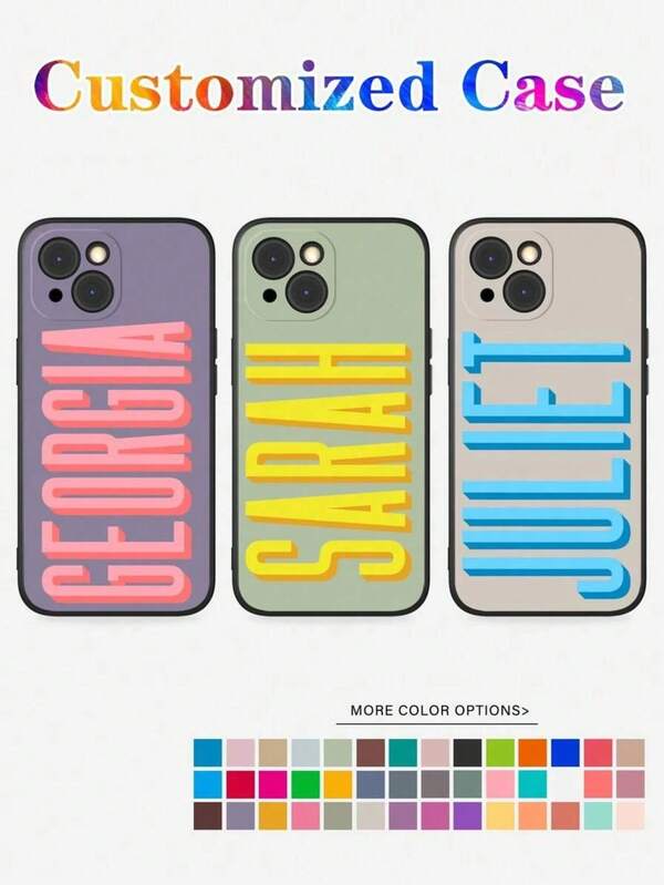 1pc Customizable Photo Phone Case, Personalized With Your Desired Color, Font And Name, Full Silicone Lens Protection, Shock-Proof, Compatible With IPhone 17 Air/16/15/14/13/12/11 Pro Max, Galaxy A17/A07/A15/A25/A35/A55/S23/24 Ultra, OPPO, Redmi, VIVO And More. Suitable As Christmas, Halloween, Anniversary, Valentine's Day Gift