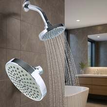 Regadera de baño redonda 4 pulgadas acero inoxidable cromado diseño fijo instalación pared ahorro de agua resistente elegante para espacios reducidos