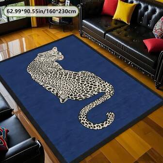 1件装奢华蓝色豹纹地毯，创意印花地毯，家居装饰房间配件，客厅地毯，卧室地毯，玄关地毯，舒适，易于清洁