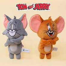 TOM AND JERRY. 正宗 23-32 厘米电影院汤姆和杰瑞毛绒玩偶，儿童生日礼物，卡通收藏玩偶