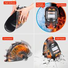 NEW Pro Auto Darkening Welding Helmet Arc Tig Mig Grinding Welders Mask Solar - Black and Red - View 5