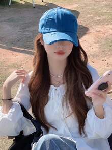 1pc S' Unstructured Distressed Hole Adjustable Baseball Cap Baseball Hat For Streetwear Halloween